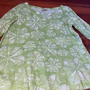 Green floral blouse or pool cover up